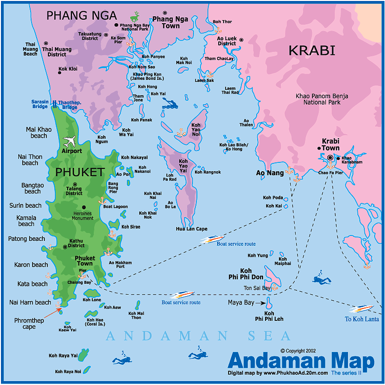 Map of south west Thailand