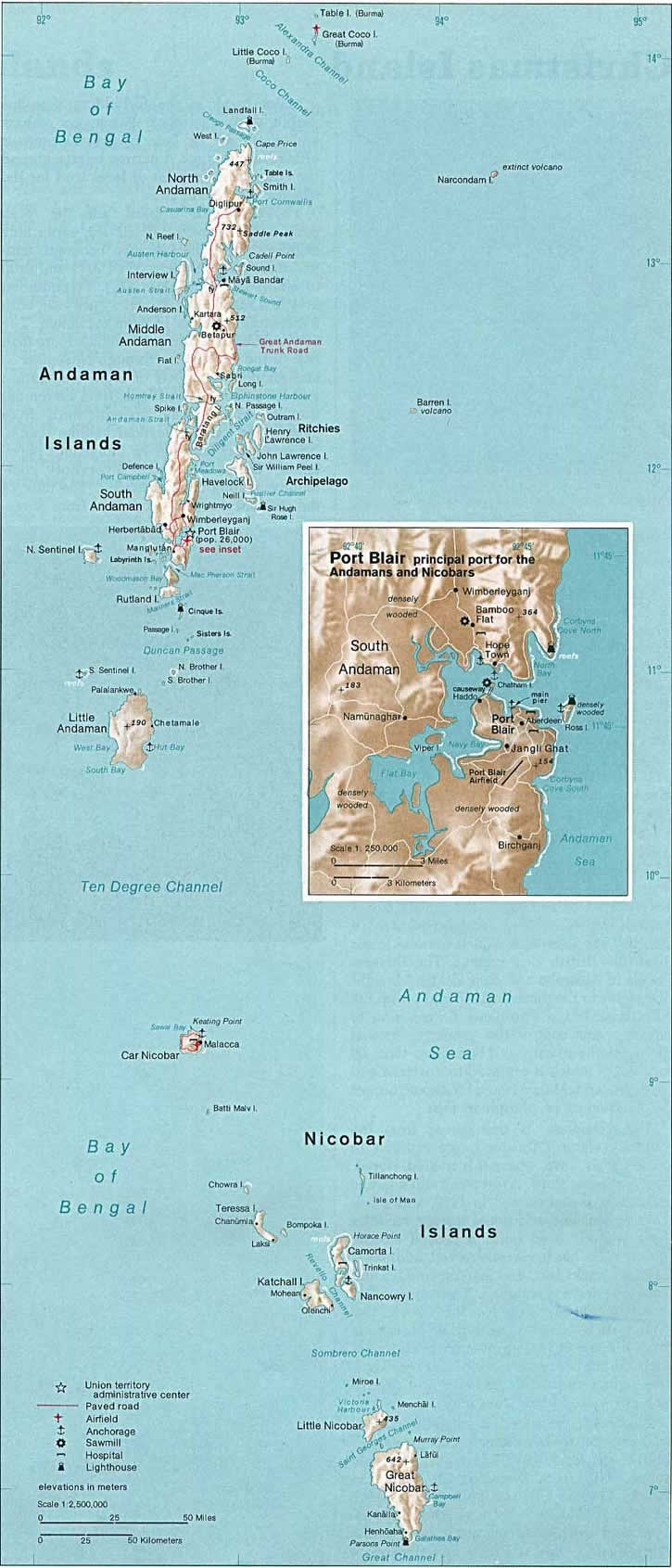 Andaman Islands-Nicobar Islands Map