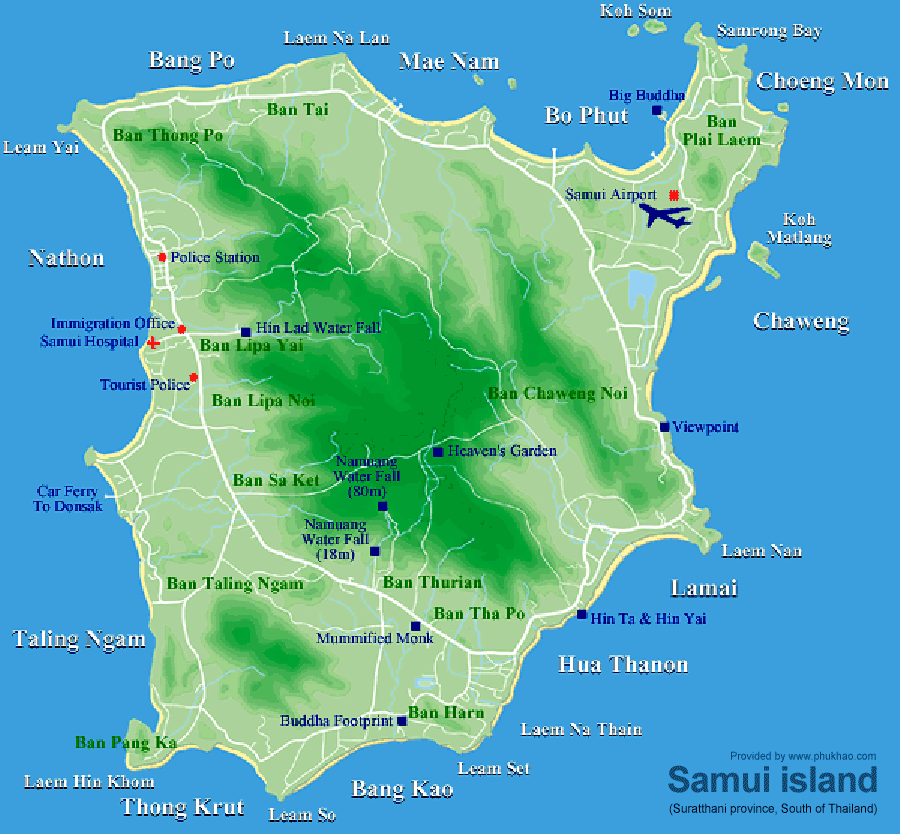 Koh Samui Island Map