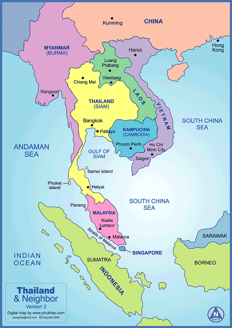 Map of thailand south east Asia