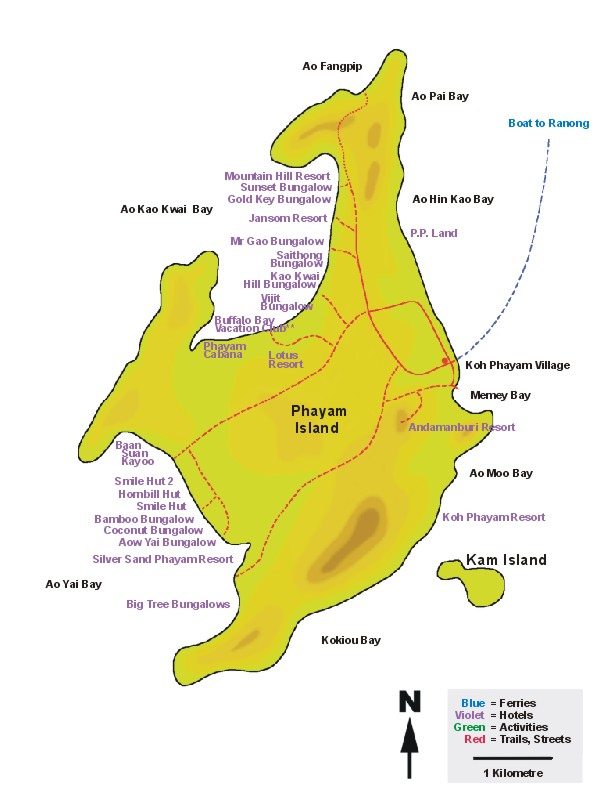 Map of Koh Payam Island Map