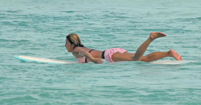 Paddling a Surfboard