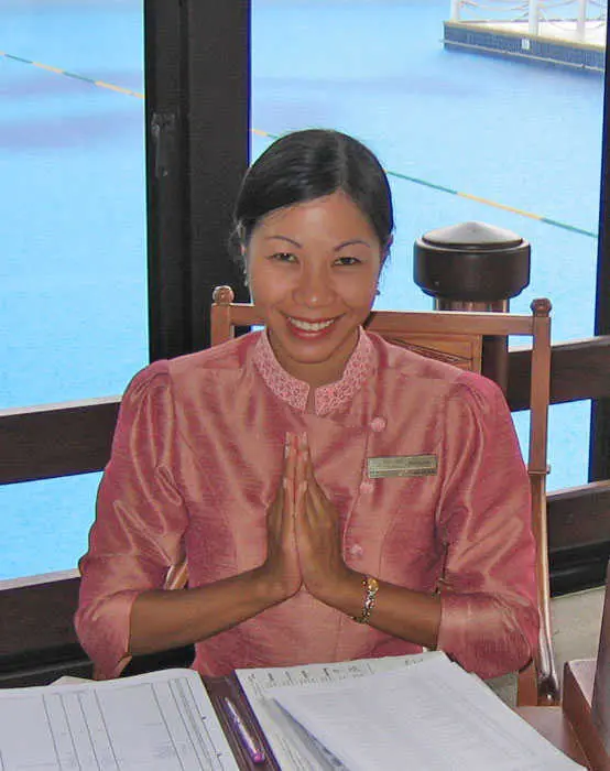 Thai girl traditional greeting Thai Customs