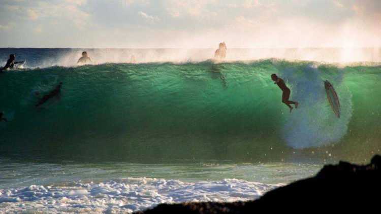 Falling off a Surfboard