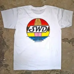 Saltwater Dreaming Surfboard Sunset Tee Shirt