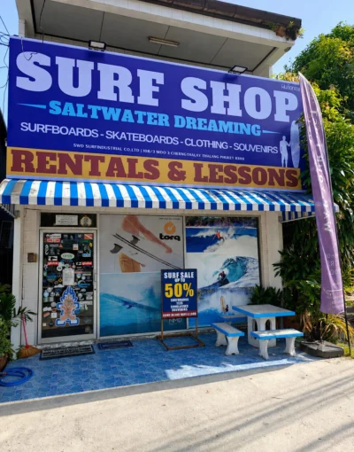 Surf shop and surfing gear in Thailand