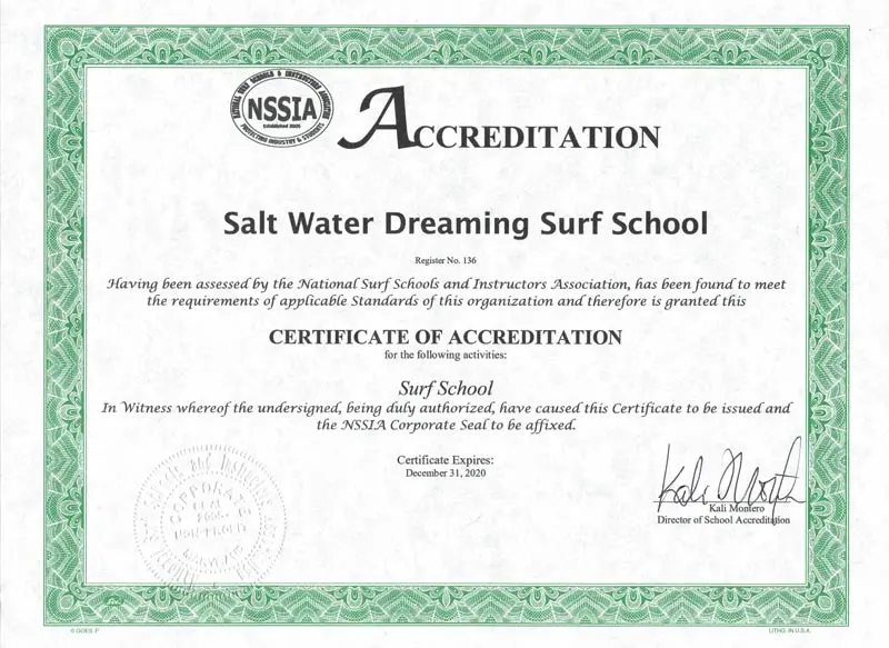 Surf School Accreditation